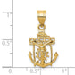 14K yellow gold mariner cross pendant 26 mm dimensions - C809