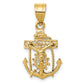 14K yellow gold mariner link cross pendant 26 mm - C809