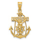 14K yellow gold mariner link crucifix pendant 29 mm - C812