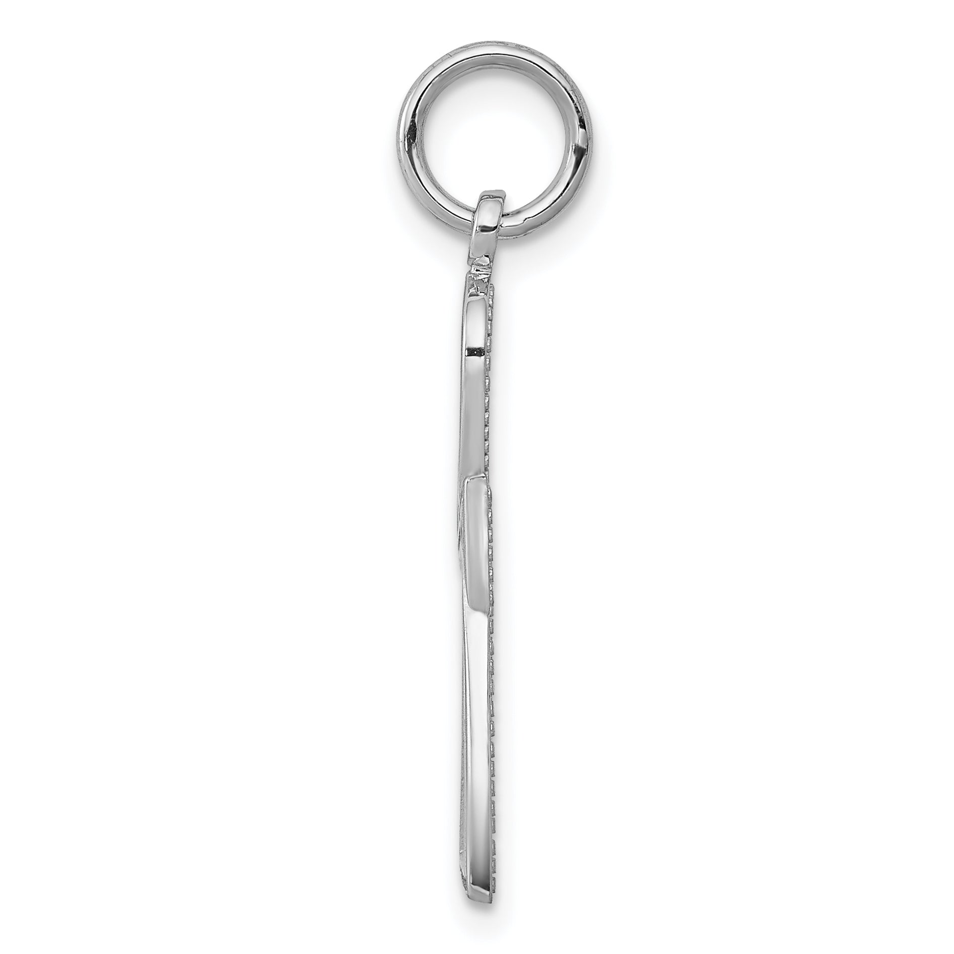 14K white gold ankh cross pendant alternate view, small - CH141