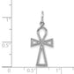 14K white gold ankh cross pendant dimensions, small - CH141