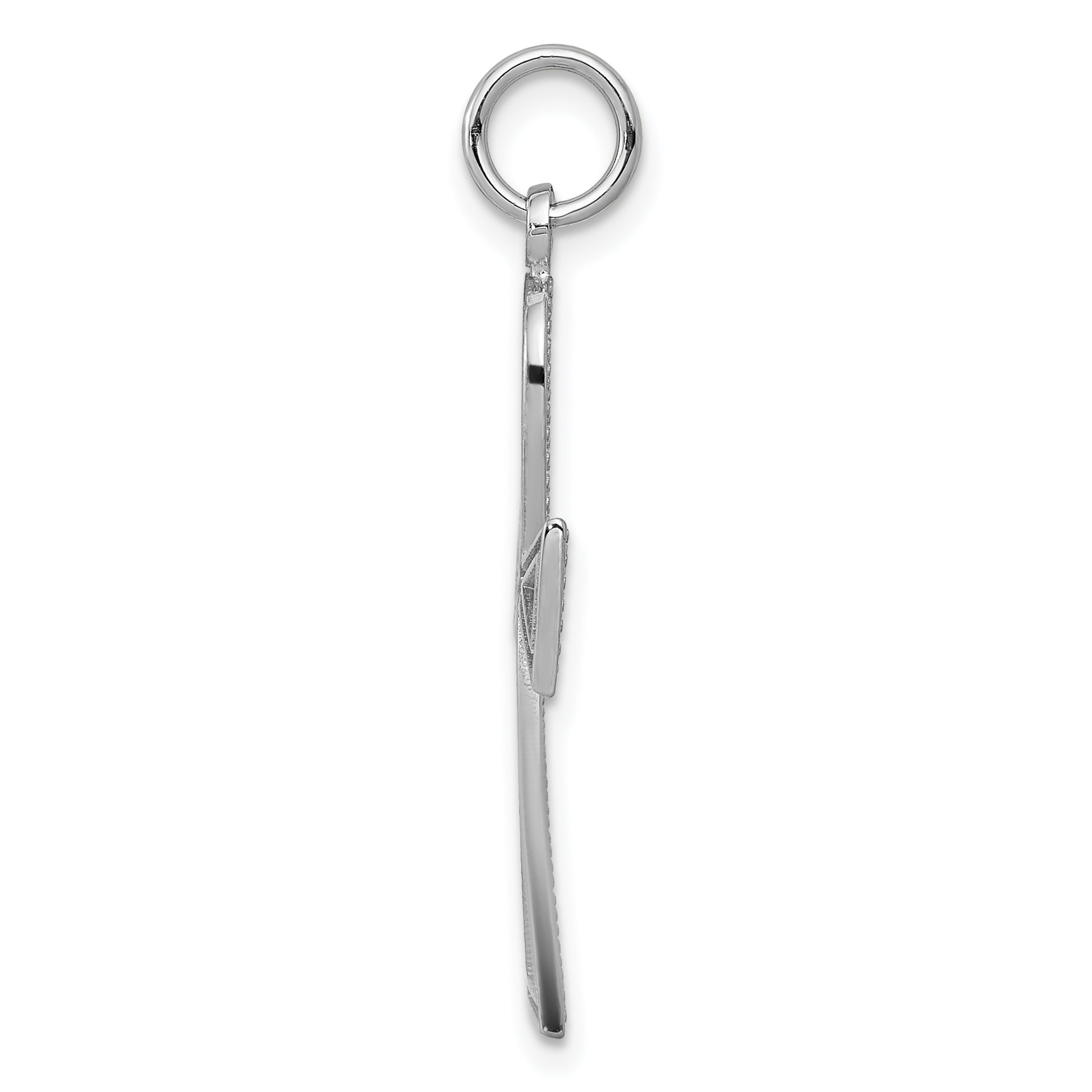 14K white gold ankh cross pendant alternate view, large - CH142
