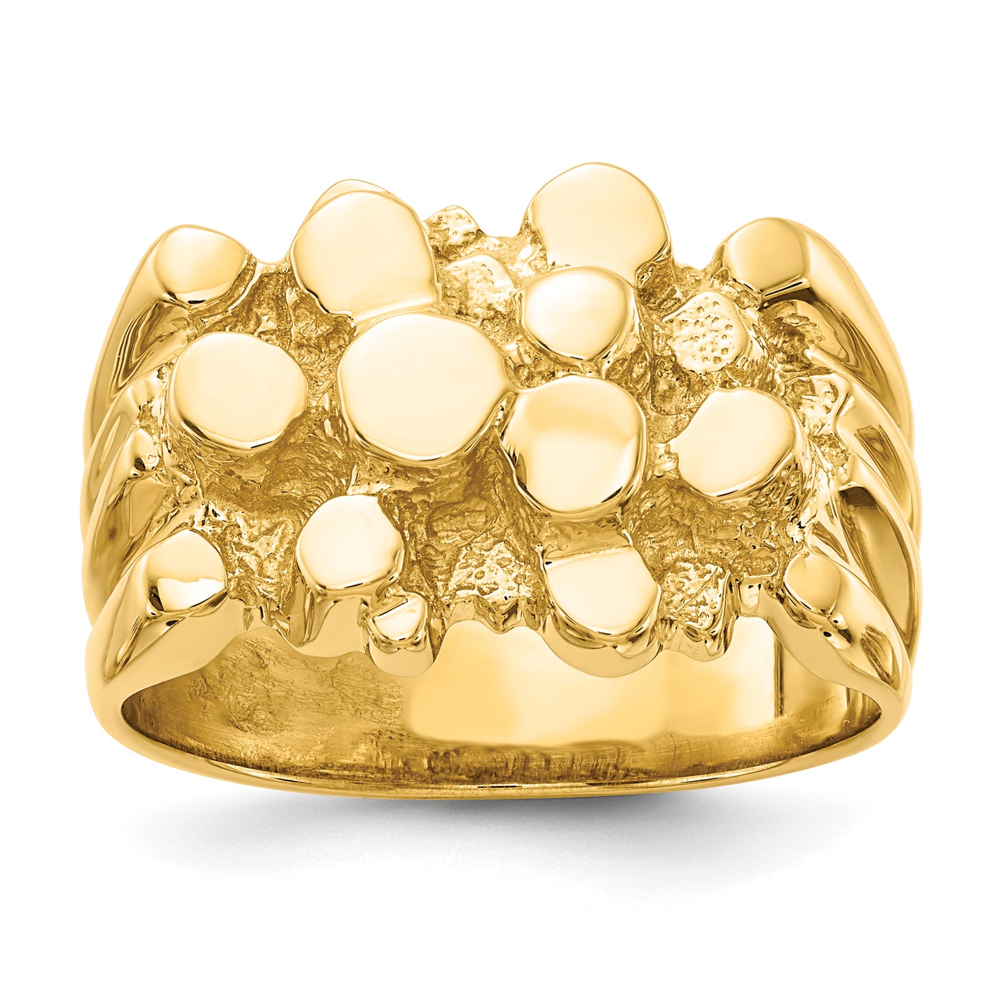 Men's solid gold nugget ring