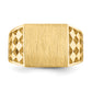 14K Yellow Gold Cut-Out Square Mens Rectangle Signet Ring CH163 - profile view