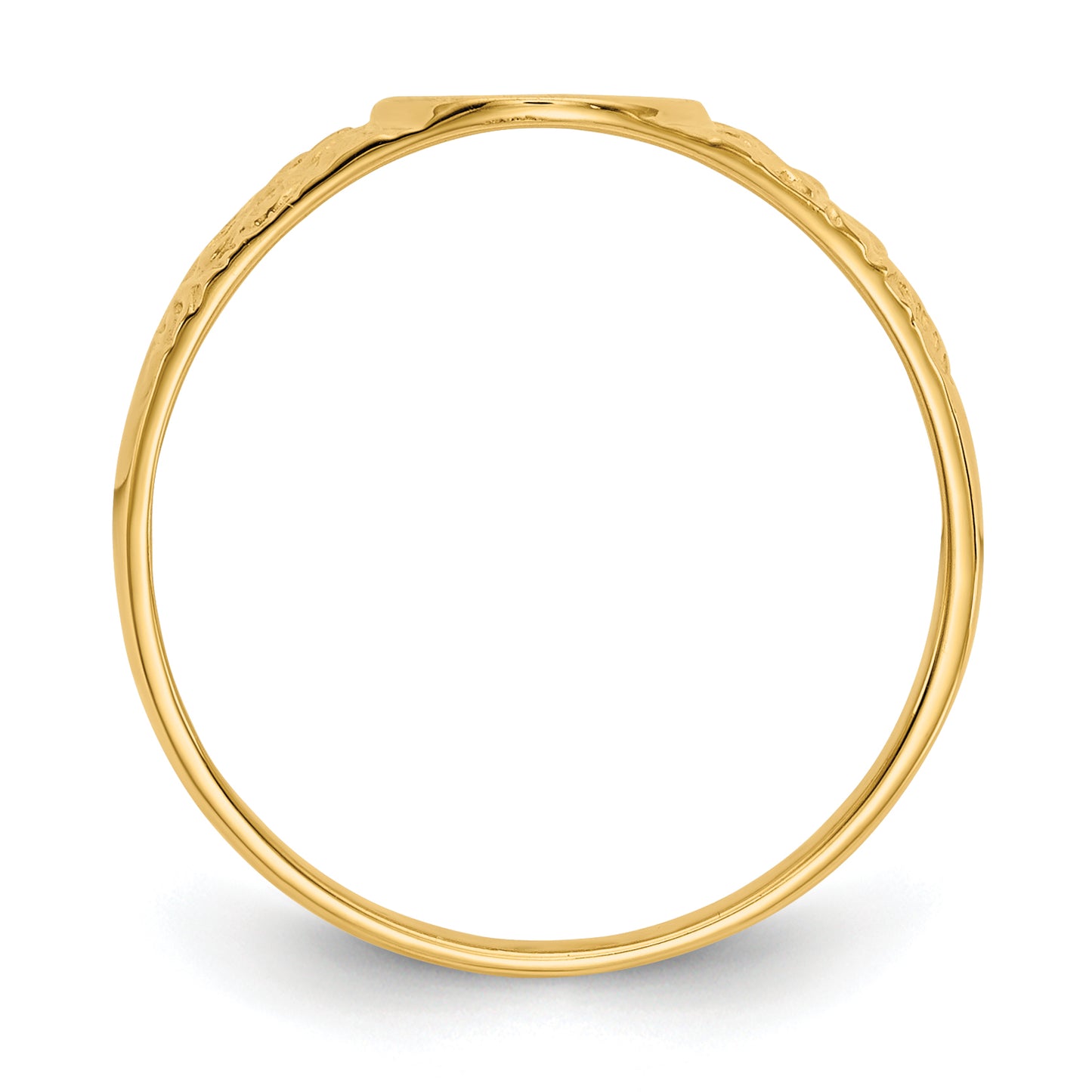 Gold Floral Oval Signet Ring 7.0 x 8.0 mm CH202 - alternate view