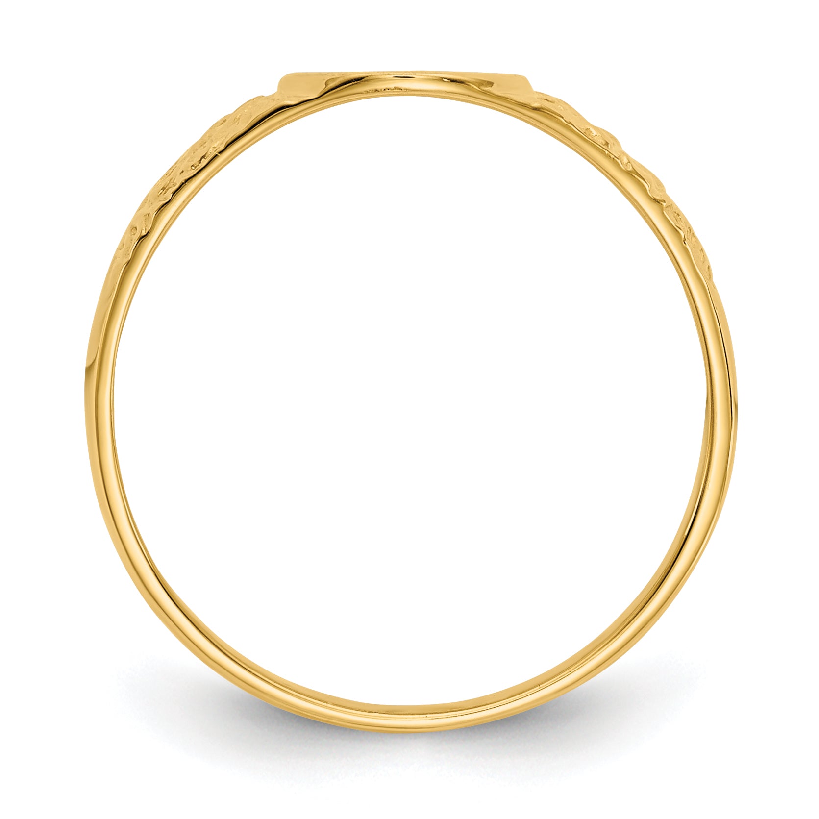 Gold Floral Oval Signet Ring 7.0 x 8.0 mm CH202 - alternate view