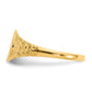 Gold Floral Oval Signet Ring 7.0 x 8.0 mm CH202 - alternate view