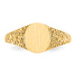 Gold Floral Oval Signet Ring 7.0 x 8.0 mm CH202 - alternate view