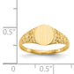 Gold Floral Oval Signet Ring 7.0 x 8.0 mm CH202 - shown on hand
