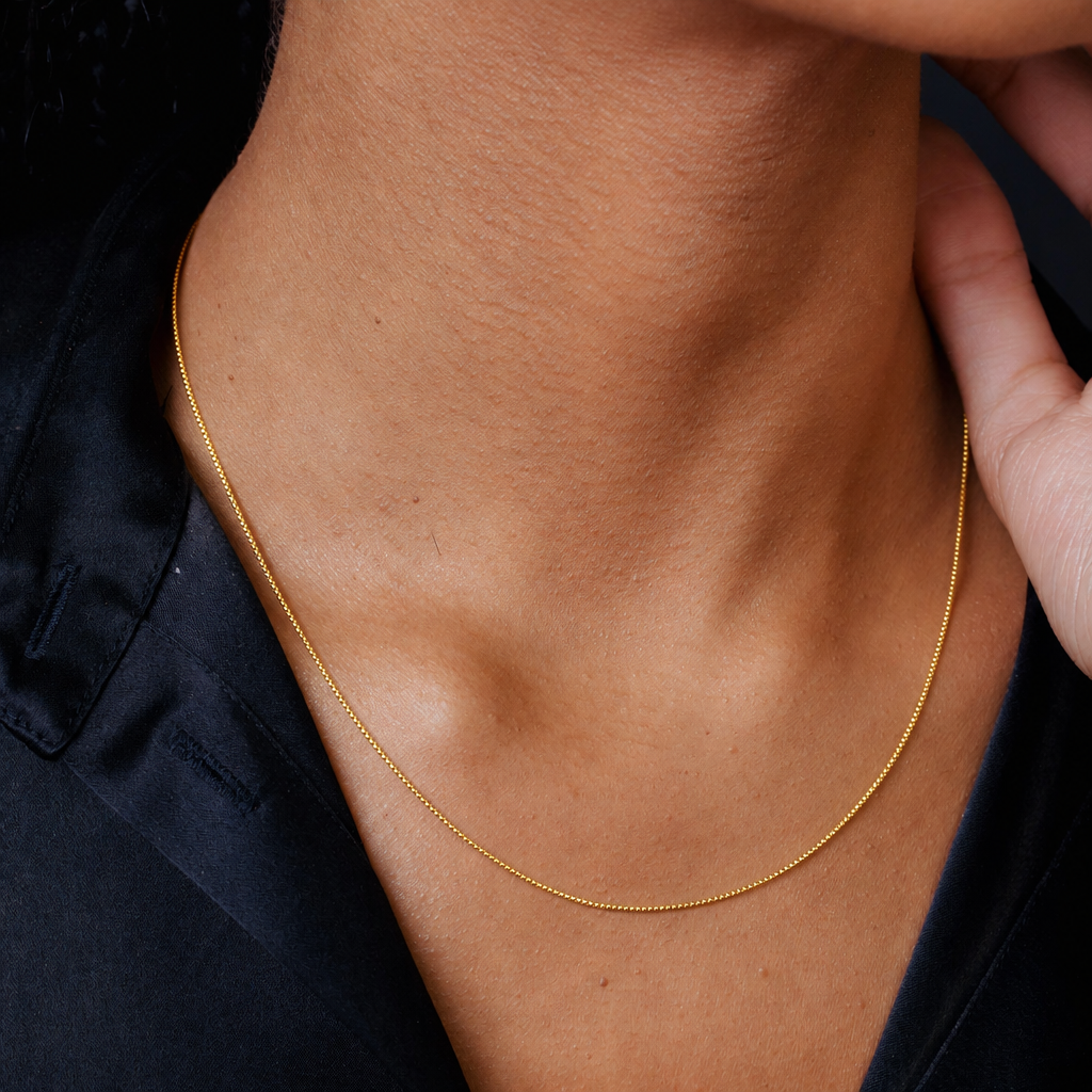Gold Plated Sterling Silver Round Box Chain