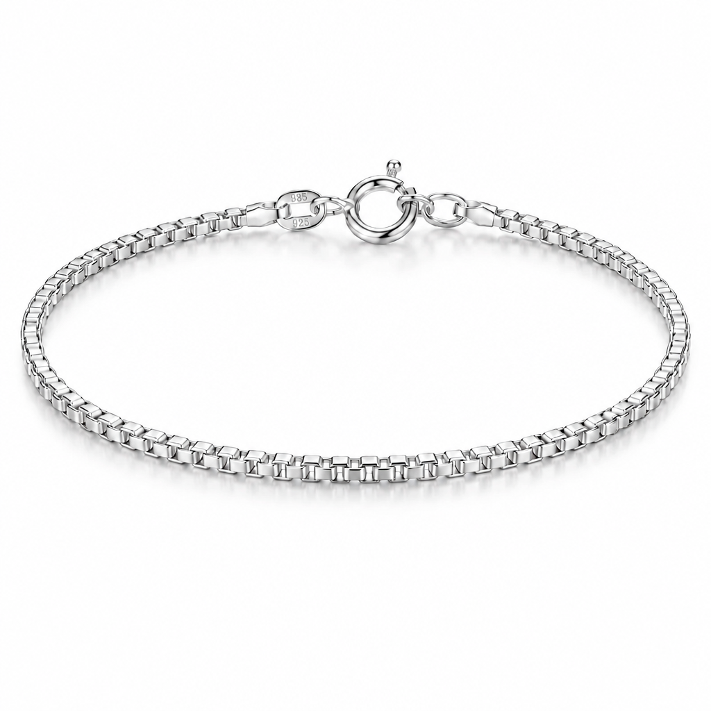 925 Sterling Silver Box Bracelet