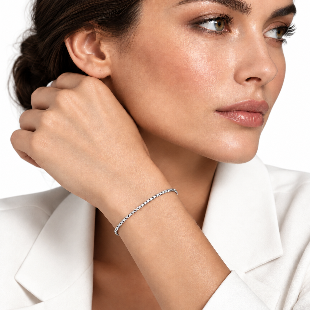925 Sterling Silver Box Bracelet