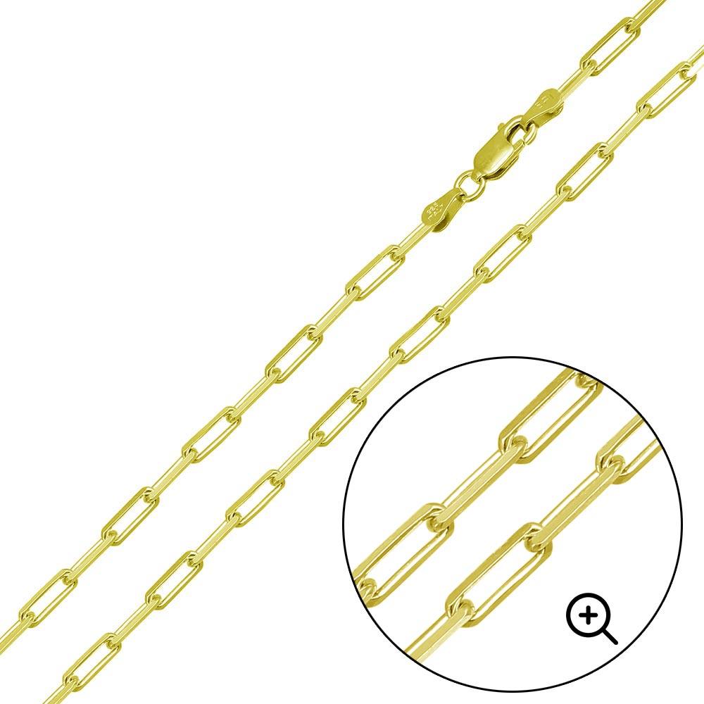 Gold Plated Sterling Silver Paper Clip Chain – view 1