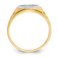 14K gold CZ cluster ring side profile - CZ1297
