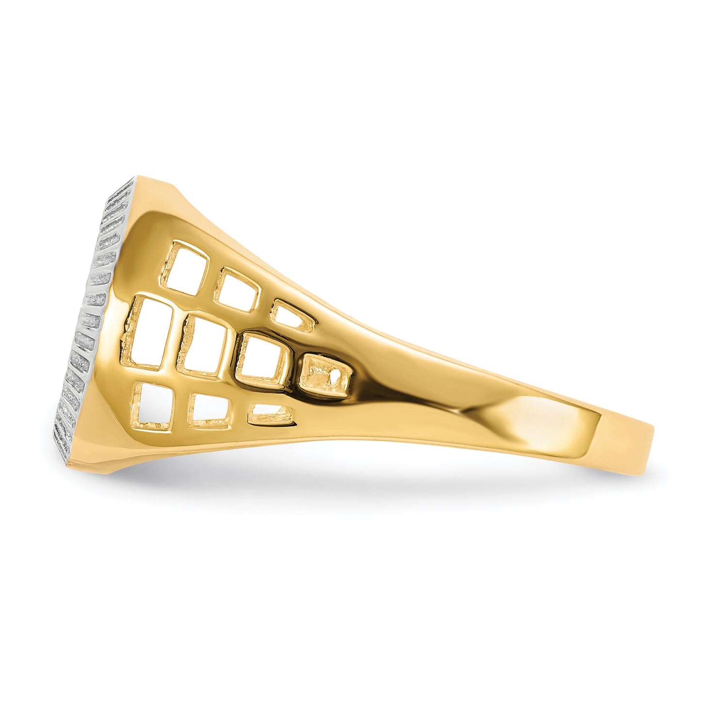 14K gold CZ cluster ring angled view - CZ1297