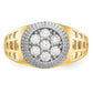 14K gold CZ cluster ring top view - CZ1297
