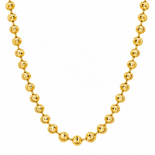 14K Yellow Gold Diamond-Cut Moon Cut Chain