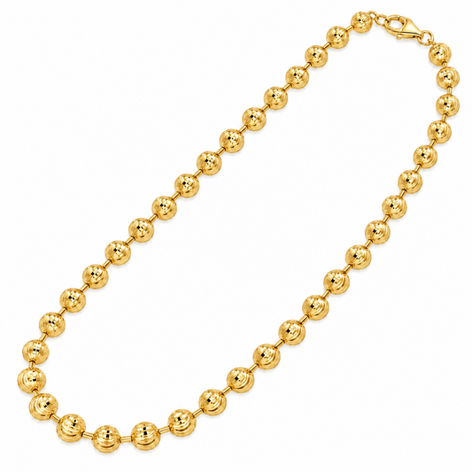 14K Yellow Gold Moon Cut Chain Detail