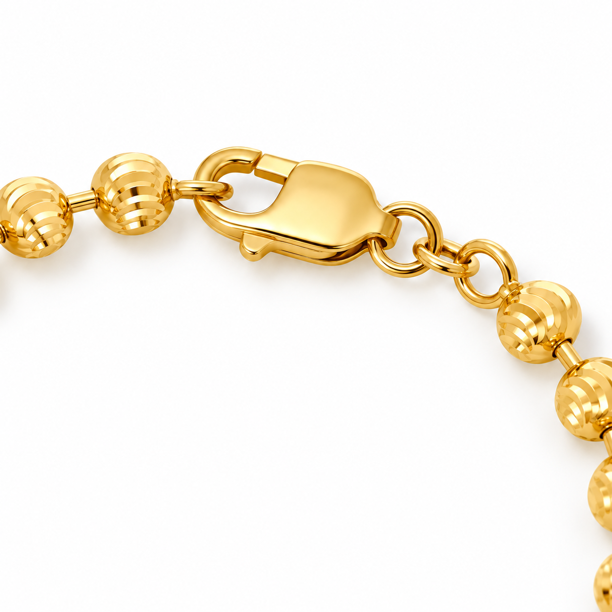 14K Yellow Gold Moon Cut Bracelet Angle