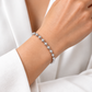 10K White Gold Diamond-Cut Moon Cut Bracelet