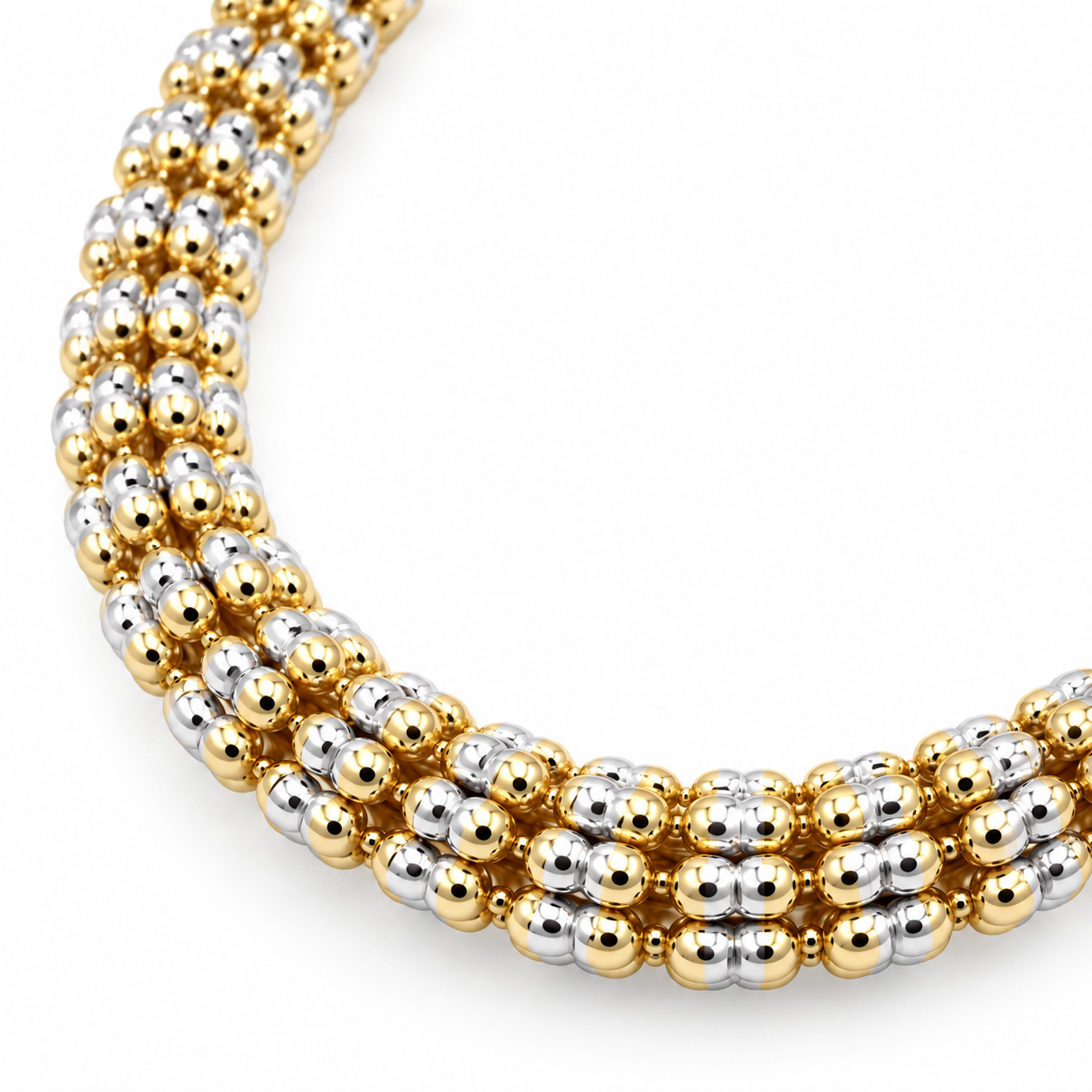 14K two-tone gold diamond-cut rolo link chain, alternate view