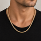 10K two-tone gold diamond-cut rolo link chain, detail view