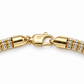14K two-tone gold diamond-cut rolo link chain, link detail