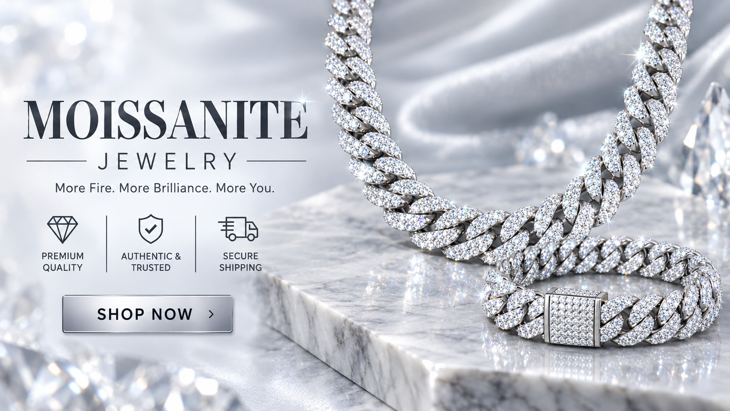 Moissanite jewelry collection banner