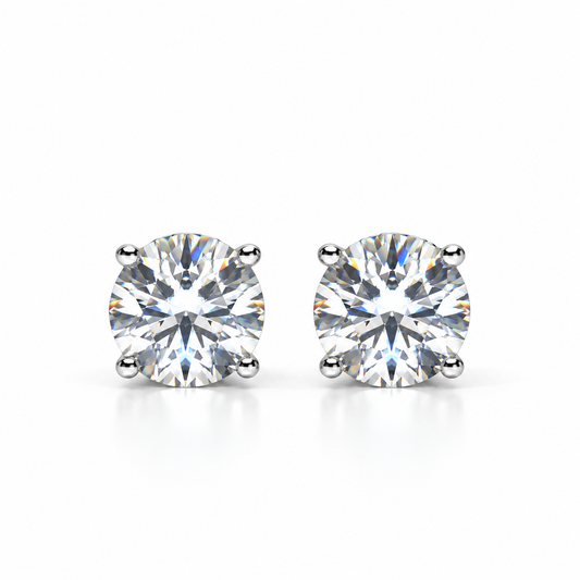 925 Sterling Silver Moissanite Stud Earrings
