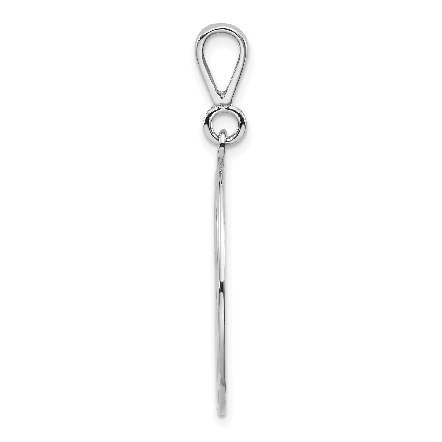 14K White Gold Large Masonic Symbol in Circle Pendant D1252 - alternate view