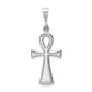 14K white gold flared ankh cross pendant - D1635