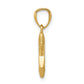14K Gold Polished Star of David Pendant - angle view