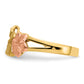 14K Tri-Color Gold Plumeria Flowers Cocktail Ring - top view