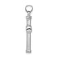 14K White Gold Hollow Cross Pendant - angle view