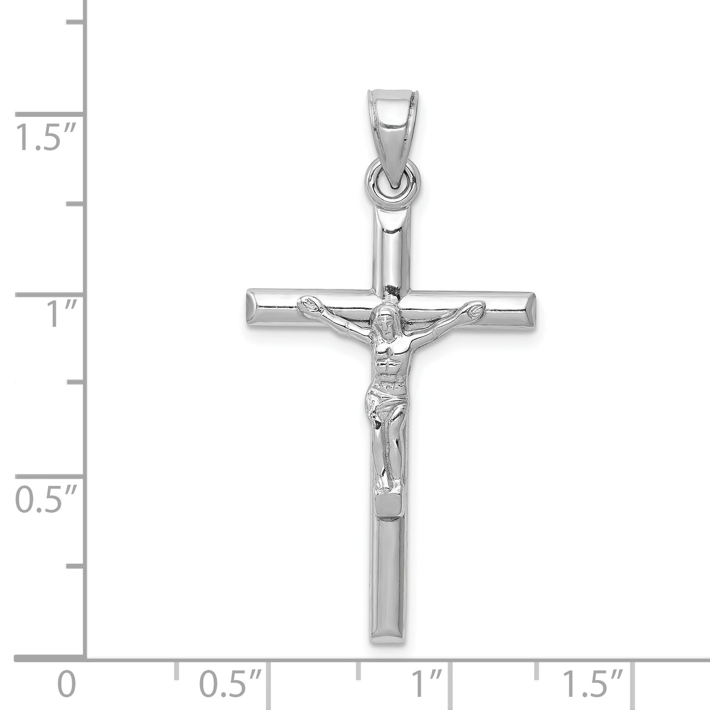 14K White Gold Crucifix Pendant Size Chart – 39mm x 20mm
