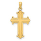 14K yellow gold polished Passion cross pendant - D3521