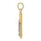 14K Two-Tone Gold Crucifix Pendant – Angled Side View
