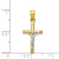 14K Two-Tone Gold Crucifix Pendant Size Chart – 26mm x 12mm