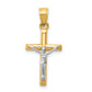 14K Two-Tone Gold Crucifix Pendant – Front View
