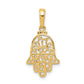 14K Yellow Gold Hamsa Pendant - front view