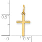 14K gold slim cross charm dimensions - D5868
