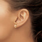 14K yellow and rose gold ladybug stud earring worn on the ear