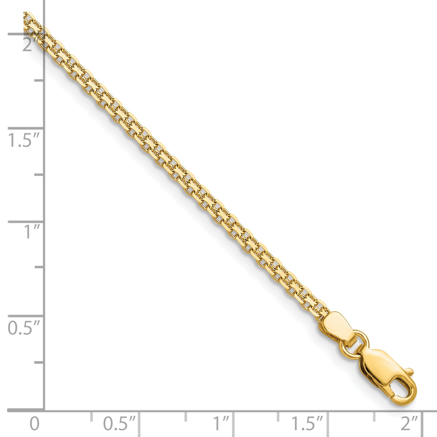 Gold Bismark bracelet, 2.2 mm, additional view