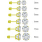 14K gold round moissanite stud earring shown with screw back post