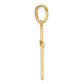 14K yellow gold polished textured cross pendant – alternate view