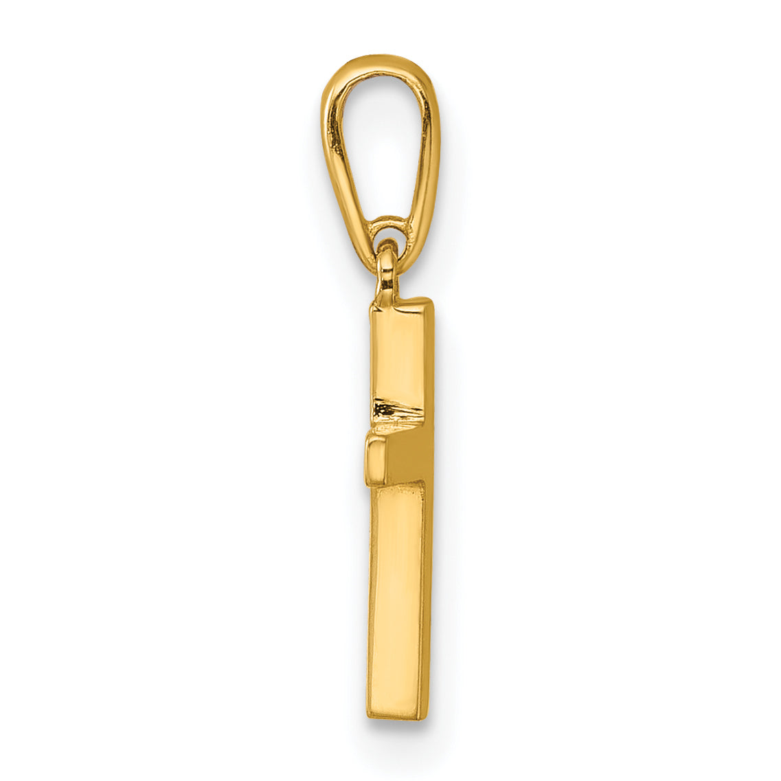 14K yellow gold knife-edge Latin cross pendant – alternate view