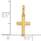 14K yellow gold knife-edge Latin cross pendant – dimensions