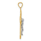 14K two-tone filigree Passion crucifix pendant alternate view - K10097
