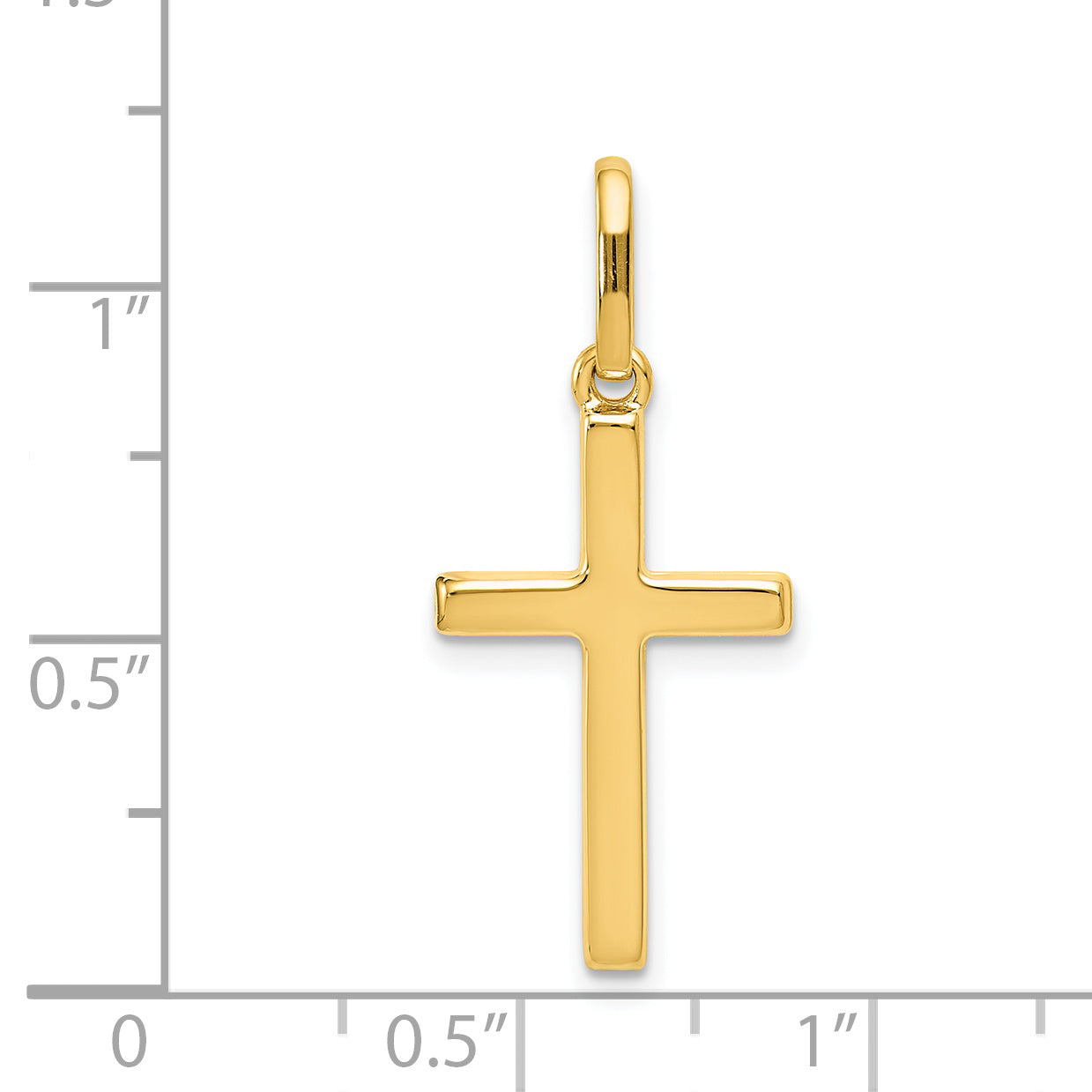 14K Yellow Gold Latin Cross Pendant Size Chart – 30mm x 13mm