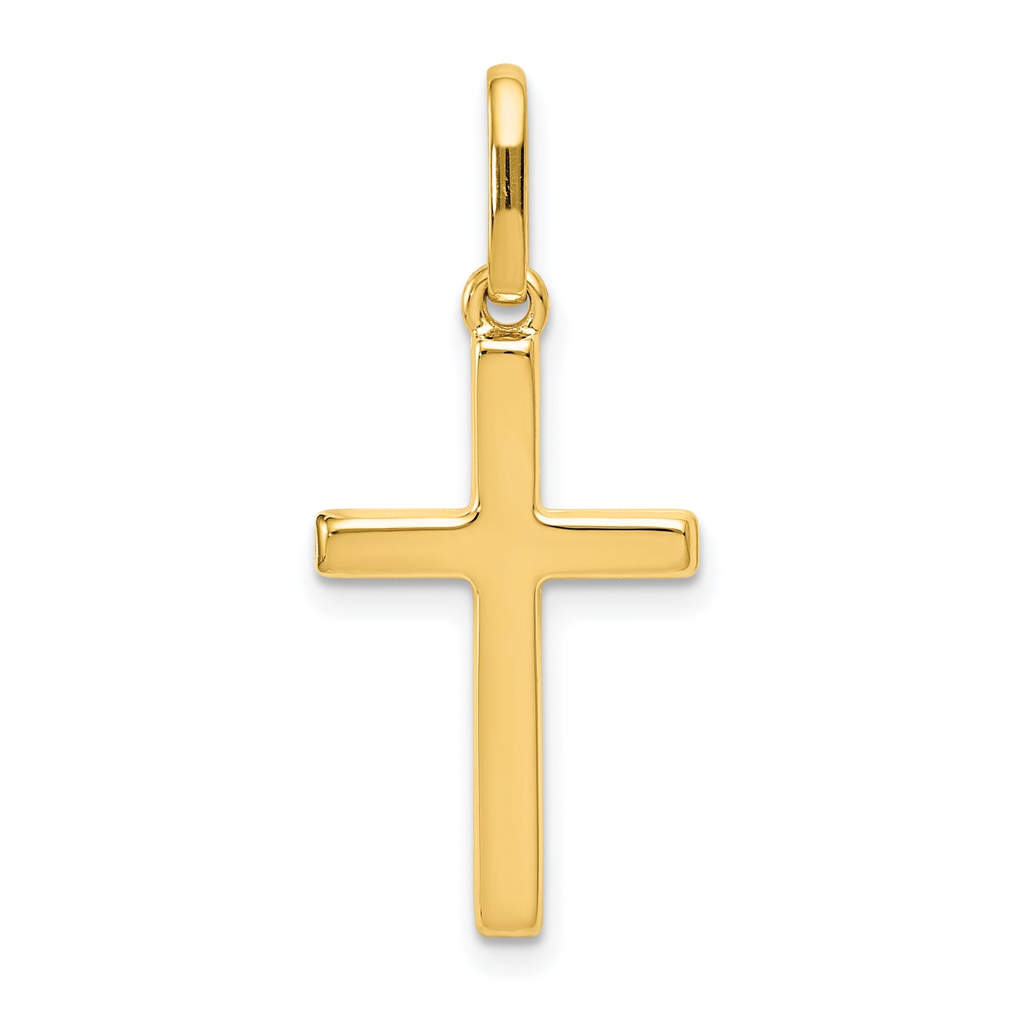 14K Yellow Gold Polished Latin Cross Pendant – Front View